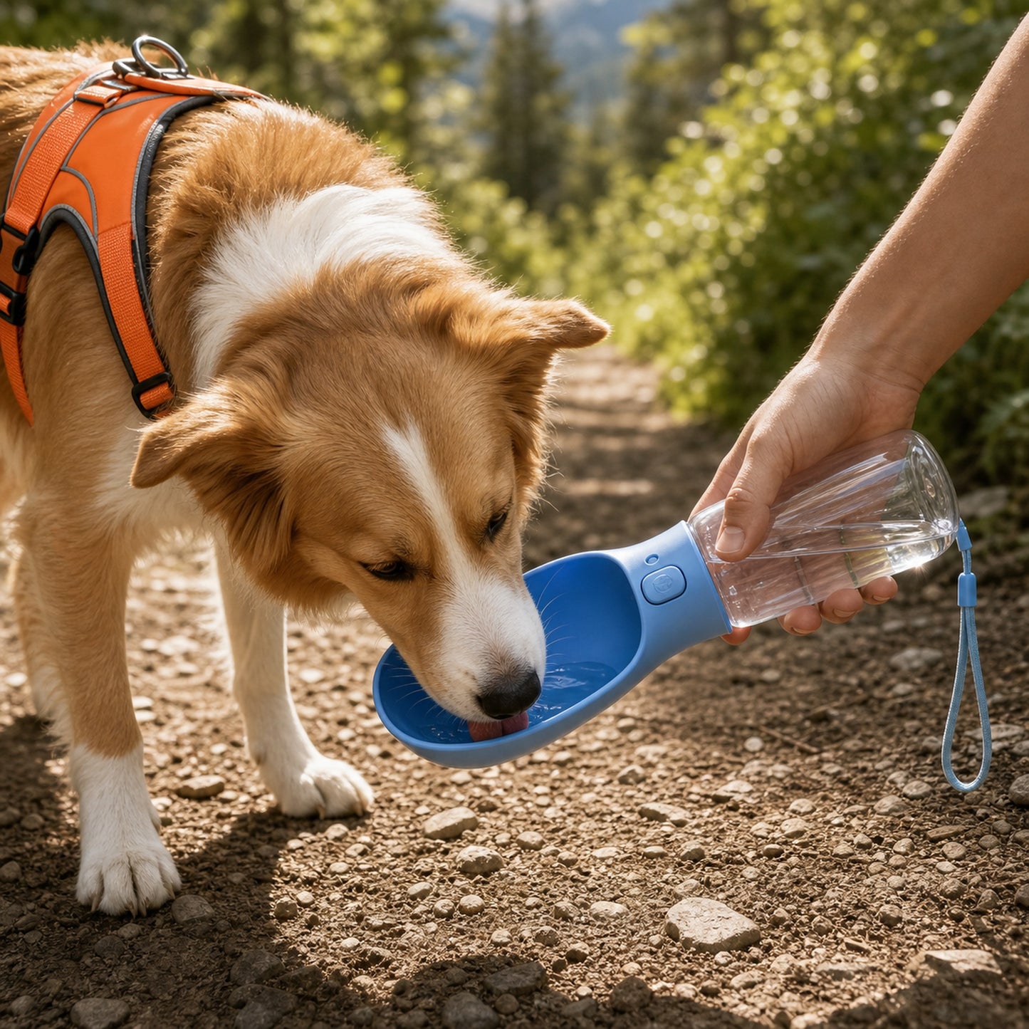 Portable Dog Water Bottle with Bowl — lifestyle